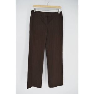 ANN TAYLOR FACTORY pinstripe mid-rise trouser pants brown size 4 women's